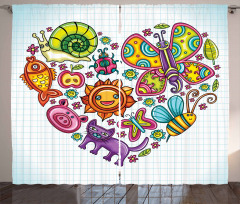 Flora and Fauna Heart Curtain