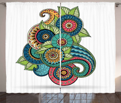 Floral Zentangle Curtain