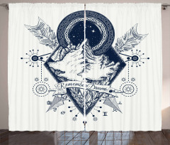 Boho Mountains Arrows Curtain