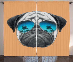 Dog and Sunglasses Curtain