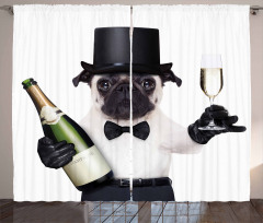 Celebration Dog Toasting Curtain