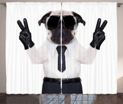 Looking Dog Glasses Curtain