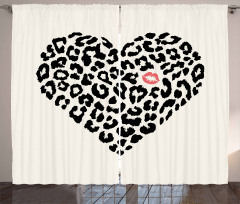 Heart Shaped Leopard Skin Curtain