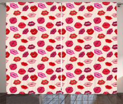 Vivid Colored Lips Glamour Curtain