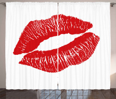 Red Lips Kiss Mark Grunge Curtain
