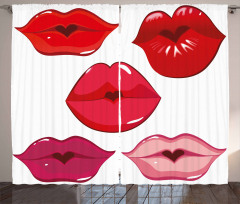 Woman Lips Kiss Affection Art Curtain
