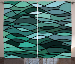 Mosaic Sea Waves Inspired Curtain