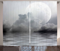 Misty Air and Ocean Art Curtain