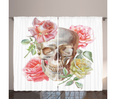 Tender Bloom Skull Curtain