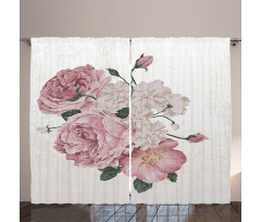 Old Roses Corsage Grunge Curtain