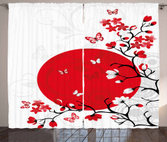 Cherry Sakura Trees Curtain