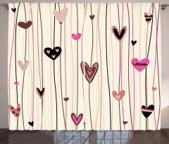 Heart Love Theme Curtain