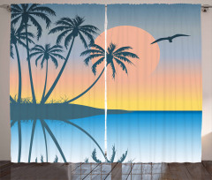 Tropical Island Exotic Curtain