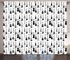 Monochrome Strings Design Curtain