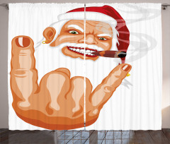 Rocker Santa Claus Curtain