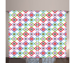 Squares with Flowers Curtain