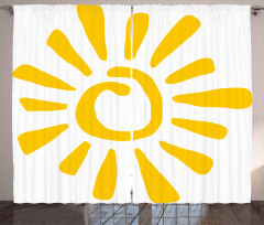 Doodle Sun Burst Summer Curtain