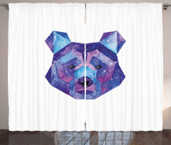 Cosmic Polygonal Portrait Curtain