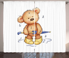 Teddy Bear Rain Umbrella Curtain