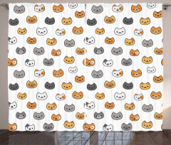 Happy Funny Kittens Curtain