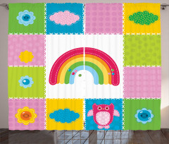 Squares Rainbow Nature Curtain