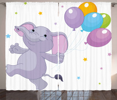 Happy Animal Balloons Curtain