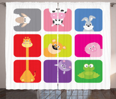 Cartoon Colorful Frames Curtain