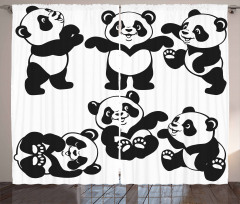 Playful Panda Bear Zoo Curtain