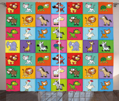 Funny Young Animals Curtain