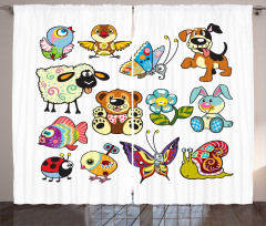 Childhood Theme Animals Curtain