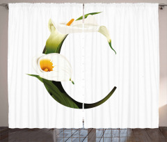 Calla Lilly Flower Curtain