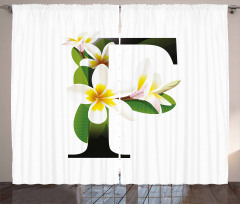 Frangipani Green Theme Curtain