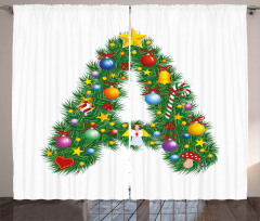 Winter Festivity Font Curtain