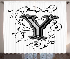 Capital Y Calligraphy Curtain