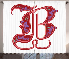 Gothic Abstract B Sign Curtain