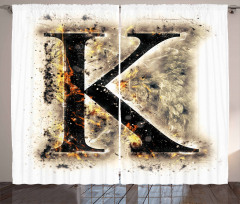 Smoked Letter K ABC Curtain