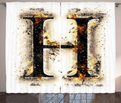 Ablaze H Sign Alphabet Curtain