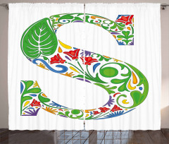 Nature Inspired S Sign Curtain