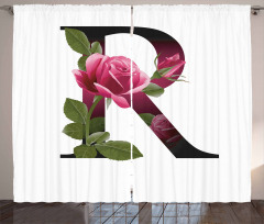 Flower of Love Rose R Curtain