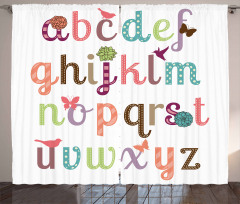 Girly Feminine Alphabet Curtain