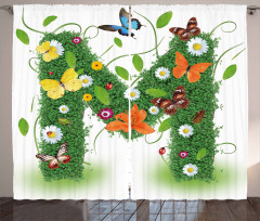 Flower and Butterfly M Curtain