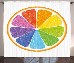 Rainbow Colored Orange Curtain