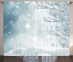 Christmas Time Tree Snow Curtain