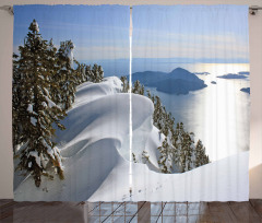 Pacific Ocean Mountains Curtain