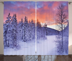 Frozen River Sunrise Curtain