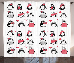 Penguins Merry Xmas Curtain