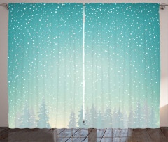 Spruce Forest Snow Woods Curtain