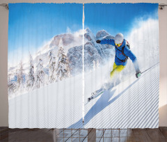 Skiing Extreme Sports Curtain