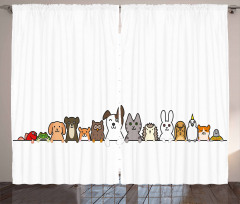 Domestic Pets Funny Curtain