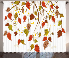 Branches Leaves Fall Curtain